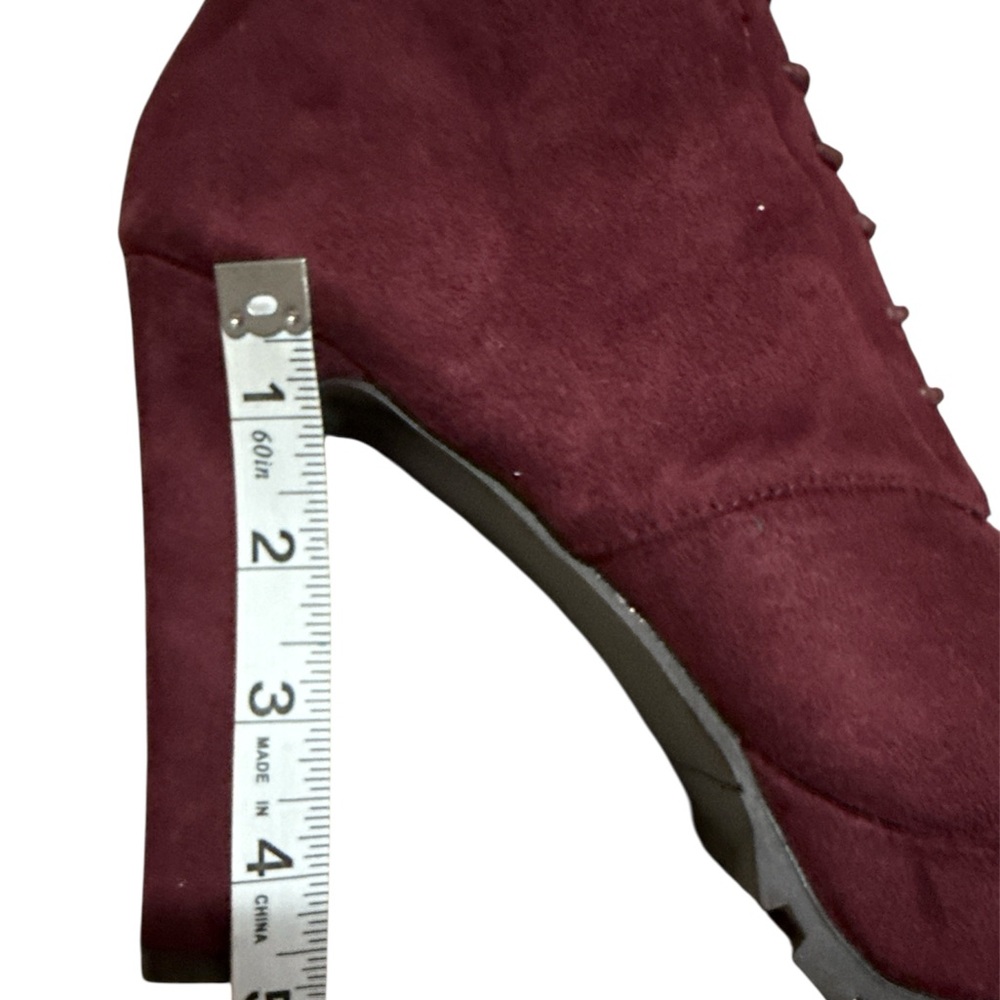 SOLD Thigh high faux suede corset Dominatrix platform boot - Picture 8 of 9